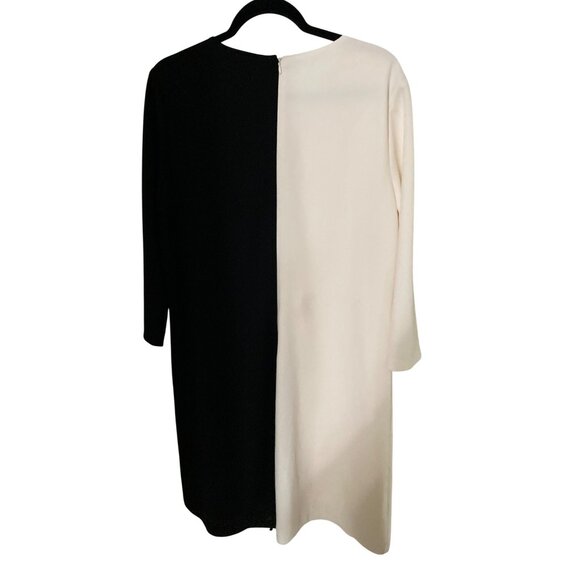 ANNE KLEIN WOMENS COLORBLOCKED 34-SLEEV WHITE DOVEANNE BLACK SZ 14 NWT - Picture 6 of 8